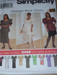 7621 DESIGN YR 9 BK PEPLUM BUTTON TOP SKIRT PATTERN 20-24,18-24W
